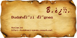 Budaházi Ágnes névjegykártya